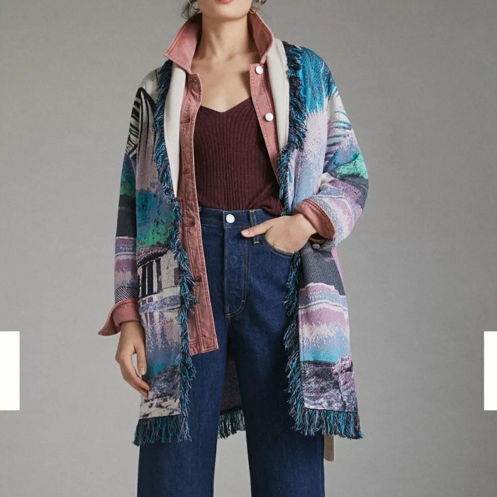 Anthropologie Aldo Martin Moira Fringed Cardigan Sweater - Picture 7 of 7